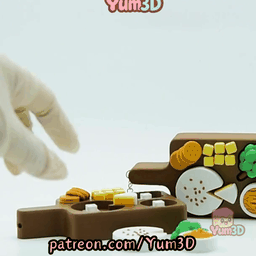 Yum3D-Charcuterie Board Multi Clickers Fidget Clicker Keychain_11.gif