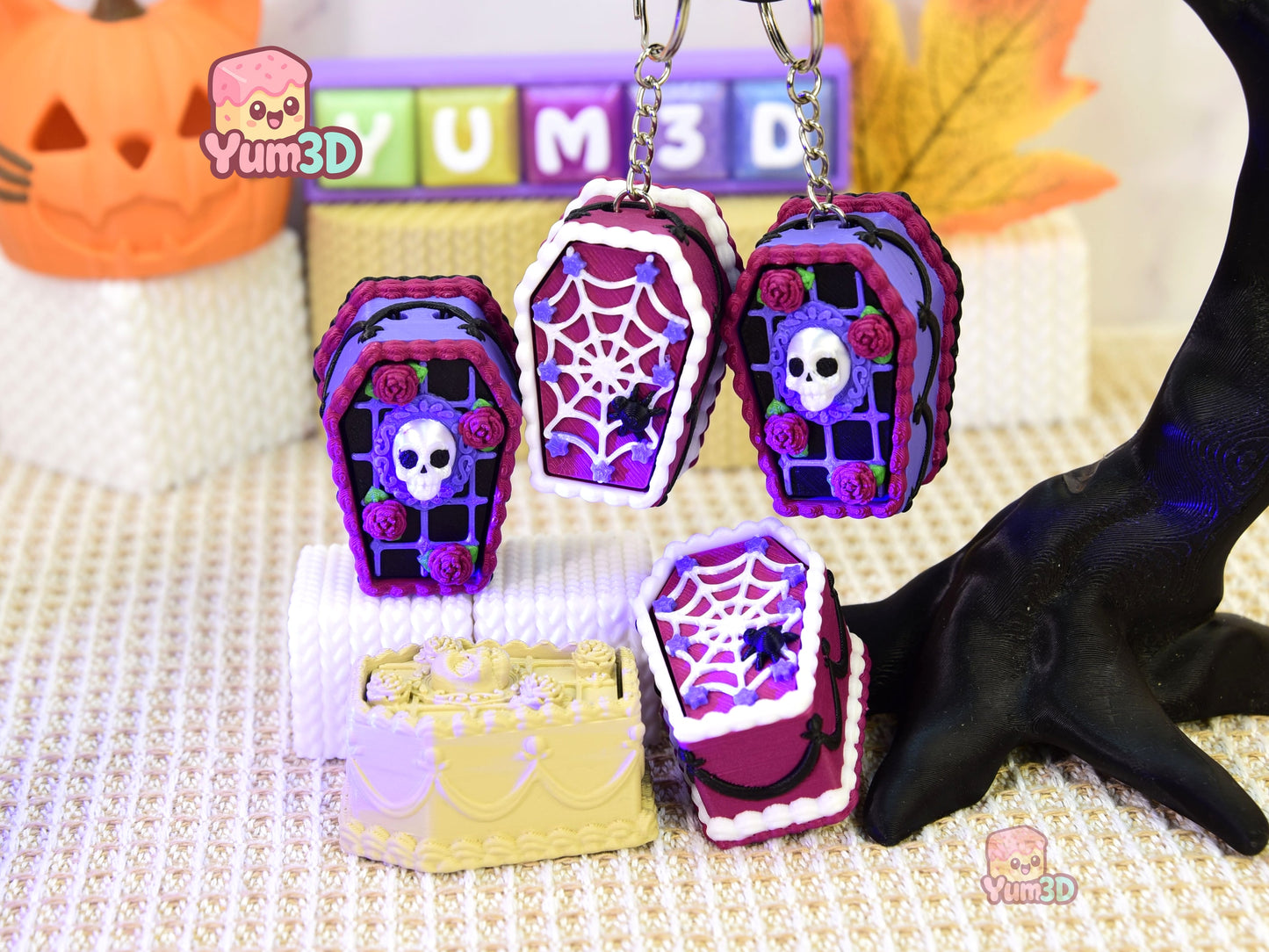 Yum3D-Halloween Gothic Coffin Cake Fidget Clicker Keychain_05.jpg