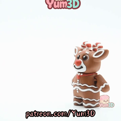 Yum3D-Christmas Gingerbread Reindeer Articulated Keychain_10.gif