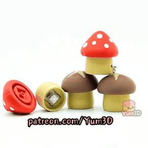 Yum3D-Mushroom Duo for Mushroom Lovers Fidget Clicker Keychain_11.gif