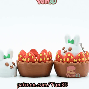 Yum3D-Strawberry Tart Bunny Fidget Clicker Keychain_11.gif
