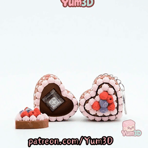 Yum3D-Valentine Berry Heart Cake Fidget Clicker Keychain_11.gif