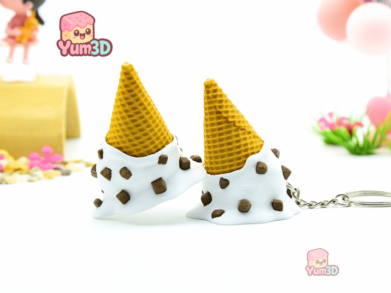 Yum3D-Melted Ice Cream for Food Lovers Fidget Clicker Keychain_10.png