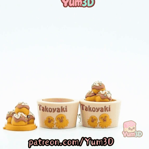 Yum3D-Takoyaki Delight for Food Lovers Fidget Clicker Keychain_11.gif