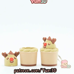 Yum3D-Christmas Rudolph Latte Fidget Clicker Keychain_11.gif