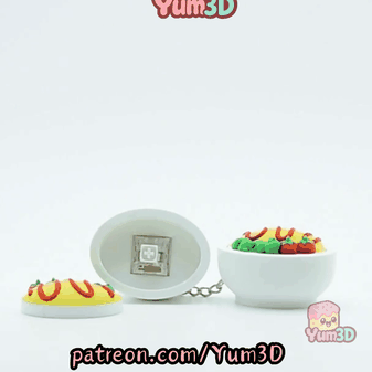 Yum3D-Omurice Delight for Food Lovers Fidget Clicker Keychain_11.gif