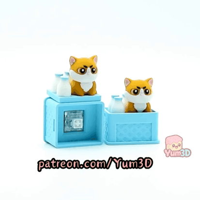 Yum3D-Cute Cat in a Milk Crate Fidget Clicker Keychain_11.gif