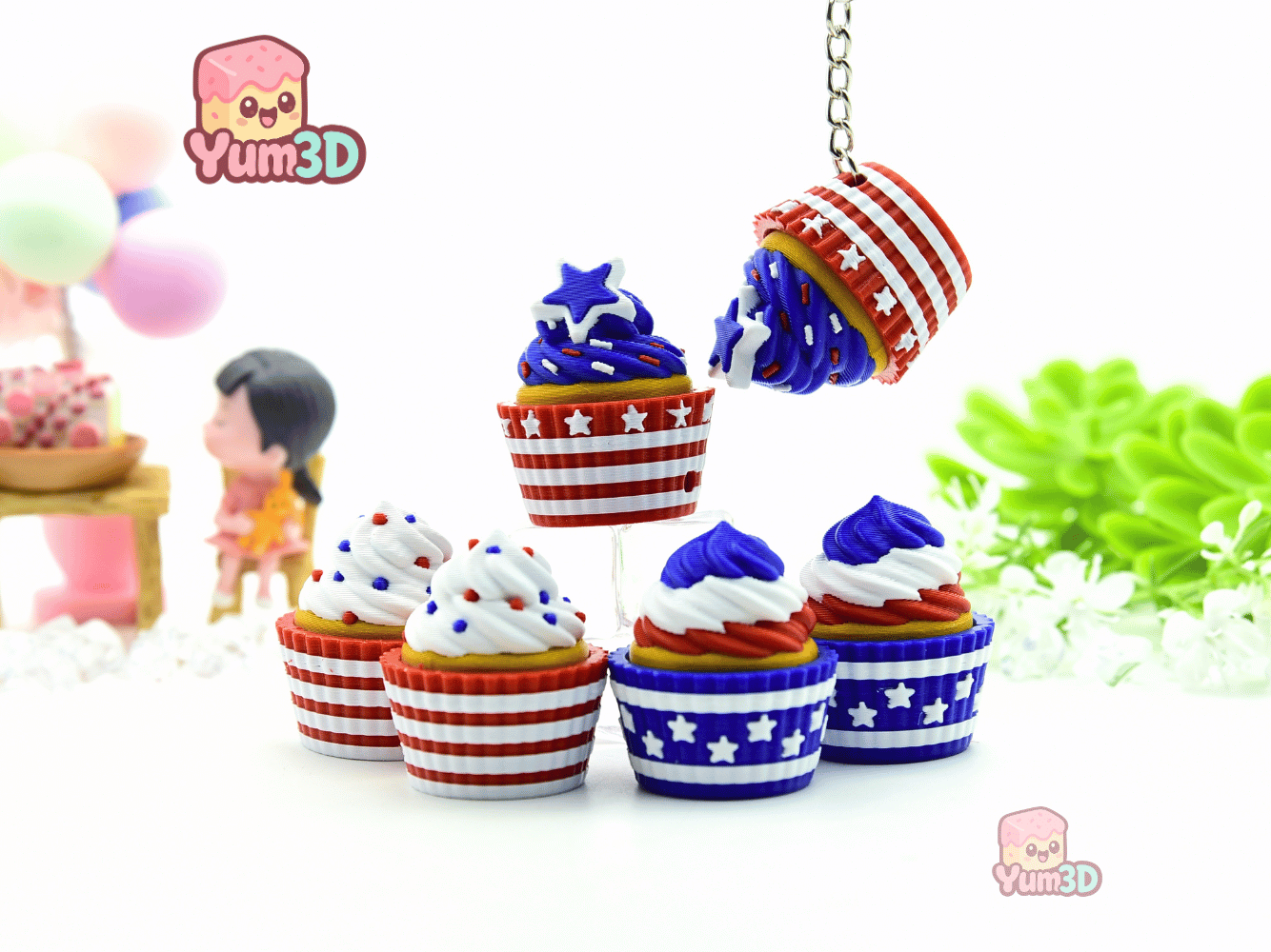 Yum3D-July 4th Cupcake for Food Lovers Set of Clicker Keychains_10.png