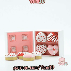 Yum3D-Valentine Donut Box Fidget Clicker Keychain_11.gif