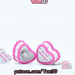 Yum3D-Valentine Retro Heart Cake Fidget Clicker Keychain_11.gif