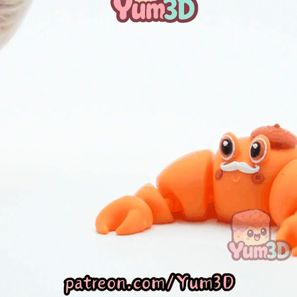 Yum3D-Cozy Crab Croissant Articulated Keychain_10.gif