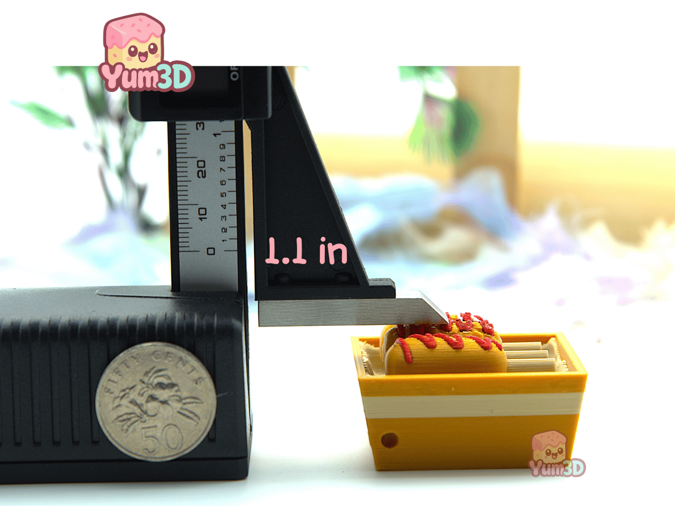 Yum3D-Kawaii Corn Dog Box Fidget Clicker Keychain_04.png