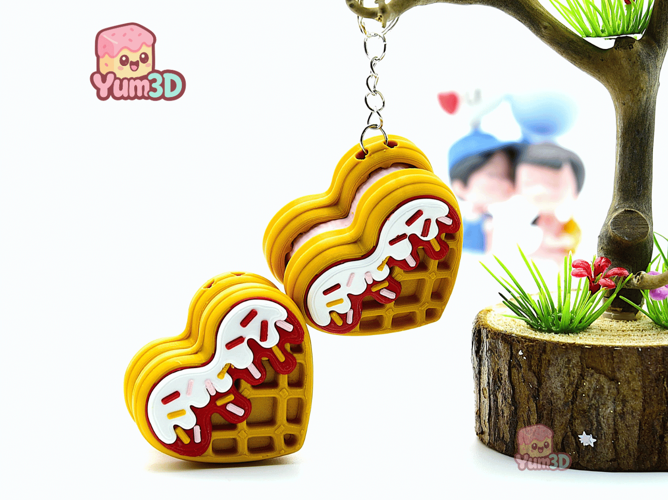 Yum3D-Valentine Heart Waffle Fidget Clicker Keychain_06.png