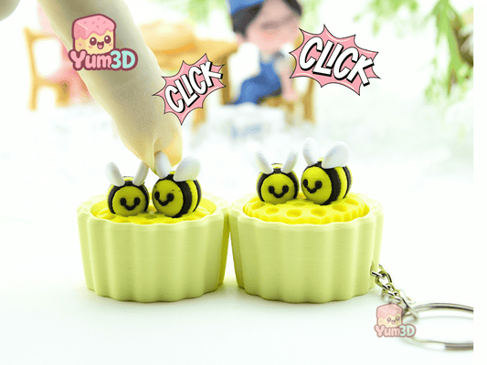 Yum3D-Bee On Cupcake Fidget Clicker Keychain_01.png