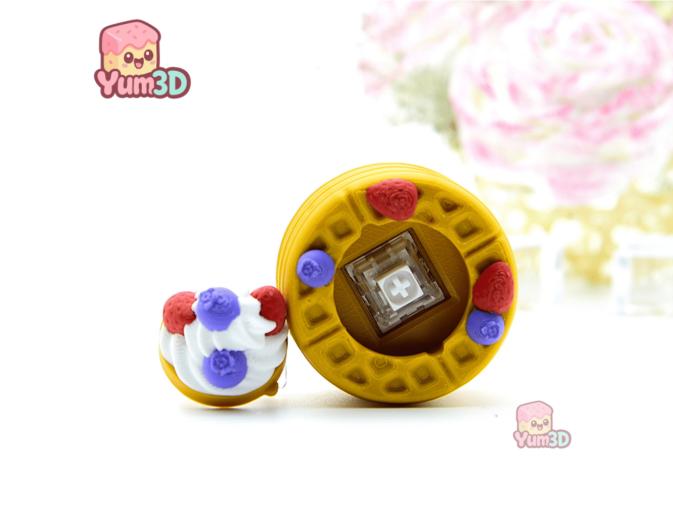 Yum3D-Spring Sweet Berry Waffle Fidget Clicker Keychain_03.png
