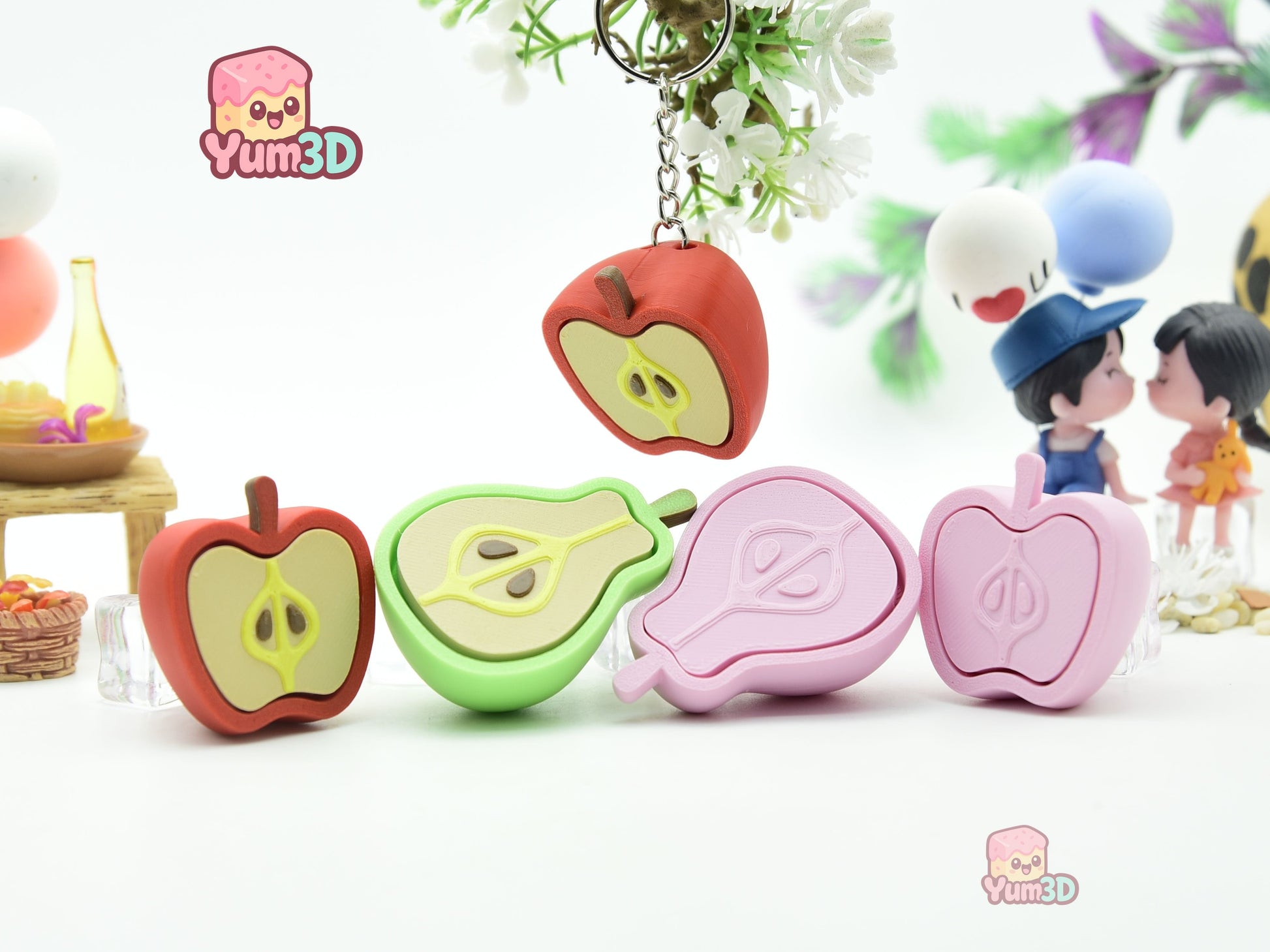Yum3D-Pear and Apple Set of Clicker Keychains_04.jpg
