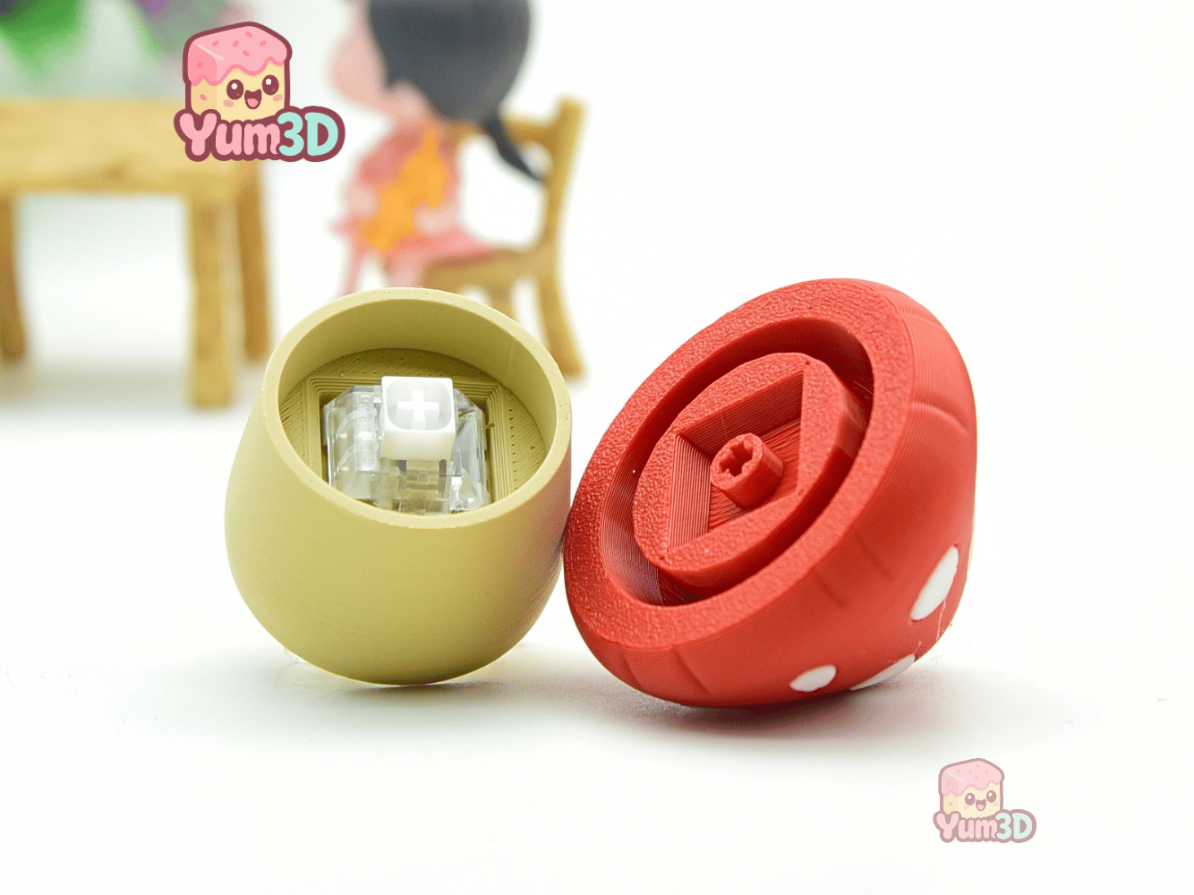Yum3D-Mushroom Duo for Mushroom Lovers Fidget Clicker Keychain_03.png