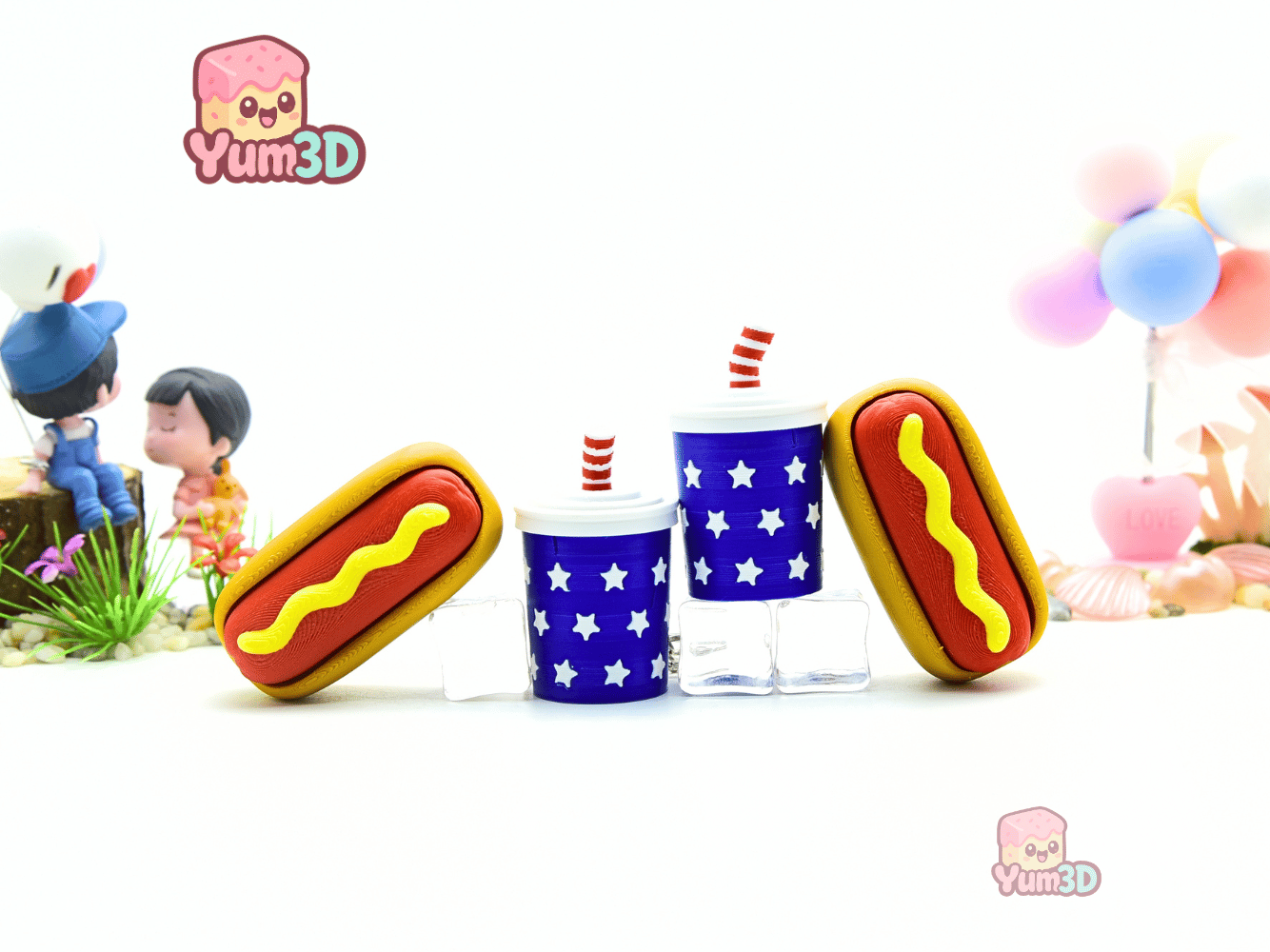 Yum3D-Playful Hot Dog and Soda Fidget Clicker Keychain_09.png