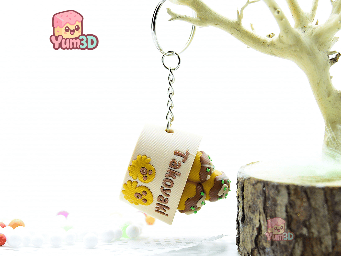 Yum3D-Takoyaki Delight for Food Lovers Fidget Clicker Keychain_07.png
