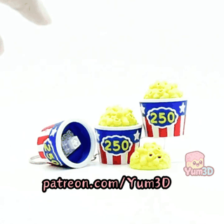 Yum3D-America 250 Popcorn Bucket for July 4th Fidget Clicker Keychain_11.gif