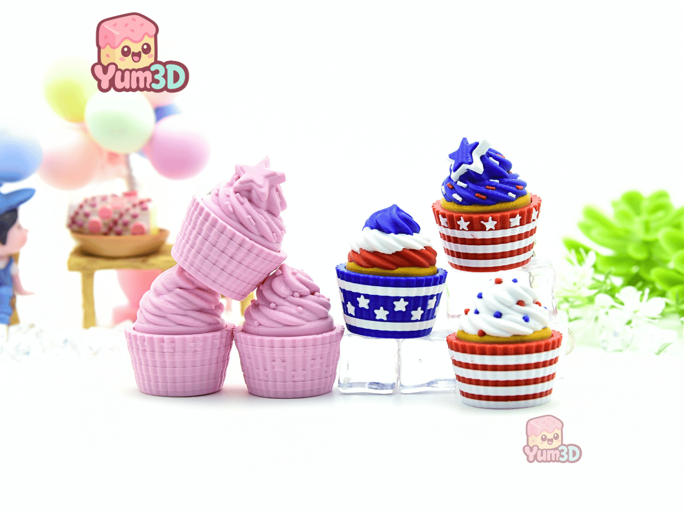 Yum3D-July 4th Cupcake for Food Lovers Set of Clicker Keychains_08.png