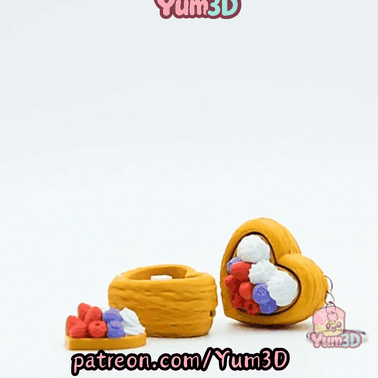 Yum3D-Valentine Heart Fruit Tart Fidget Clicker Keychain_11.gif
