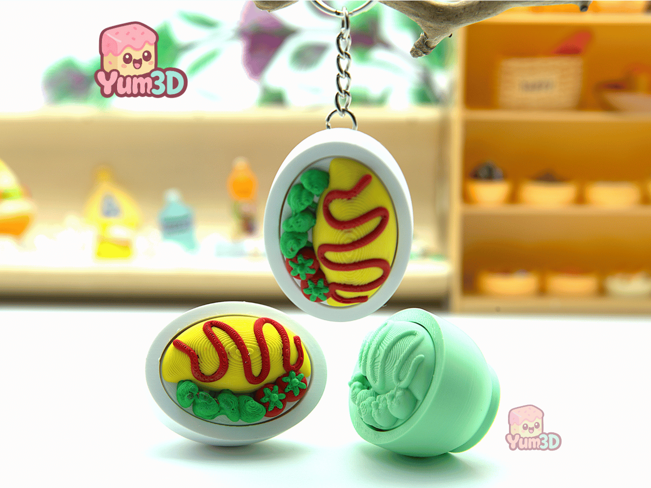 Yum3D-Omurice Delight for Food Lovers Fidget Clicker Keychain_05.png