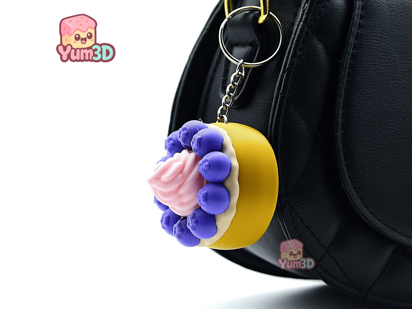 Yum3D-Blueberry Shortcake for food lovers Fidget Clicker Keychain_07.png