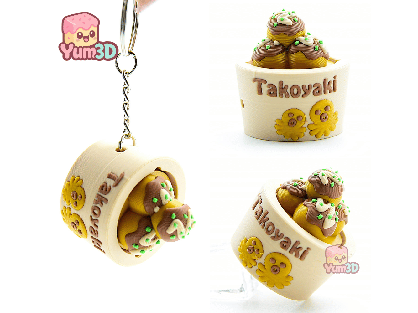 Yum3D-Takoyaki Delight for Food Lovers Fidget Clicker Keychain_02.png