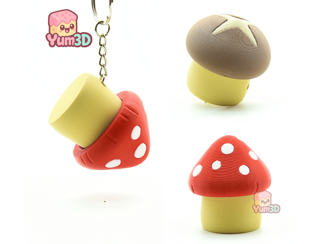 Yum3D-Mushroom Duo for Mushroom Lovers Fidget Clicker Keychain_02.png
