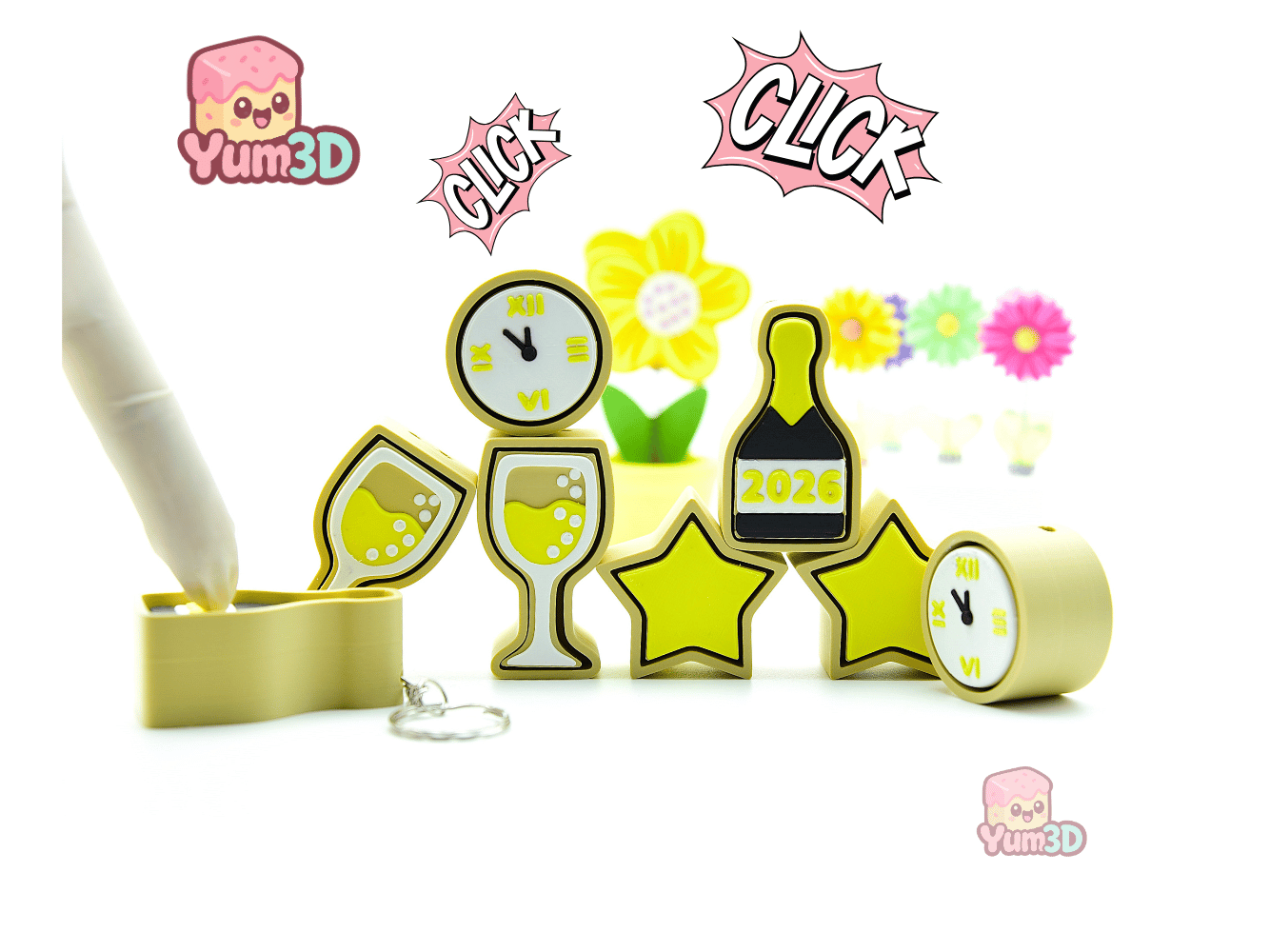 Yum3D-New Year's Celebration Cookies Set of Clicker Keychains_01.png