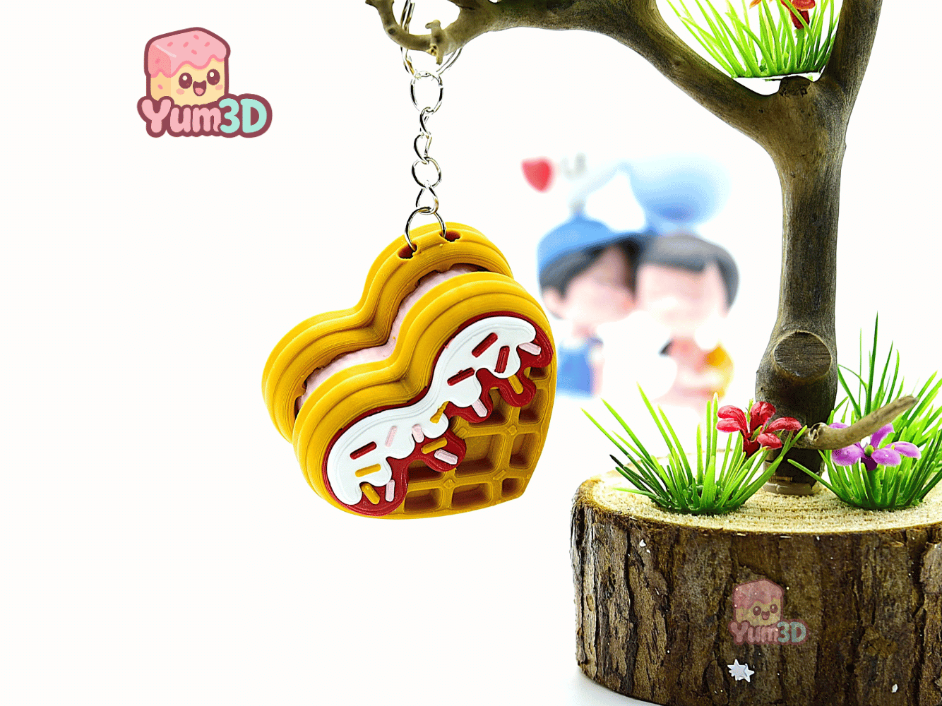 Yum3D-Valentine Heart Waffle Fidget Clicker Keychain_07.png