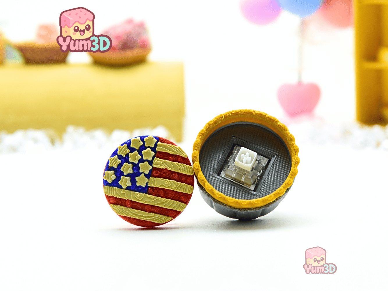 Yum3D-American Flag Pie for July 4th Fidget Clicker Keychain_03.png
