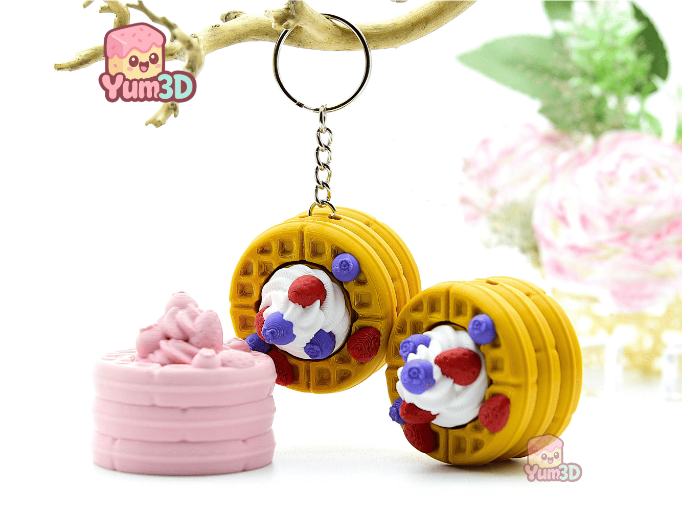 Yum3D-Spring Sweet Berry Waffle Fidget Clicker Keychain_05.png