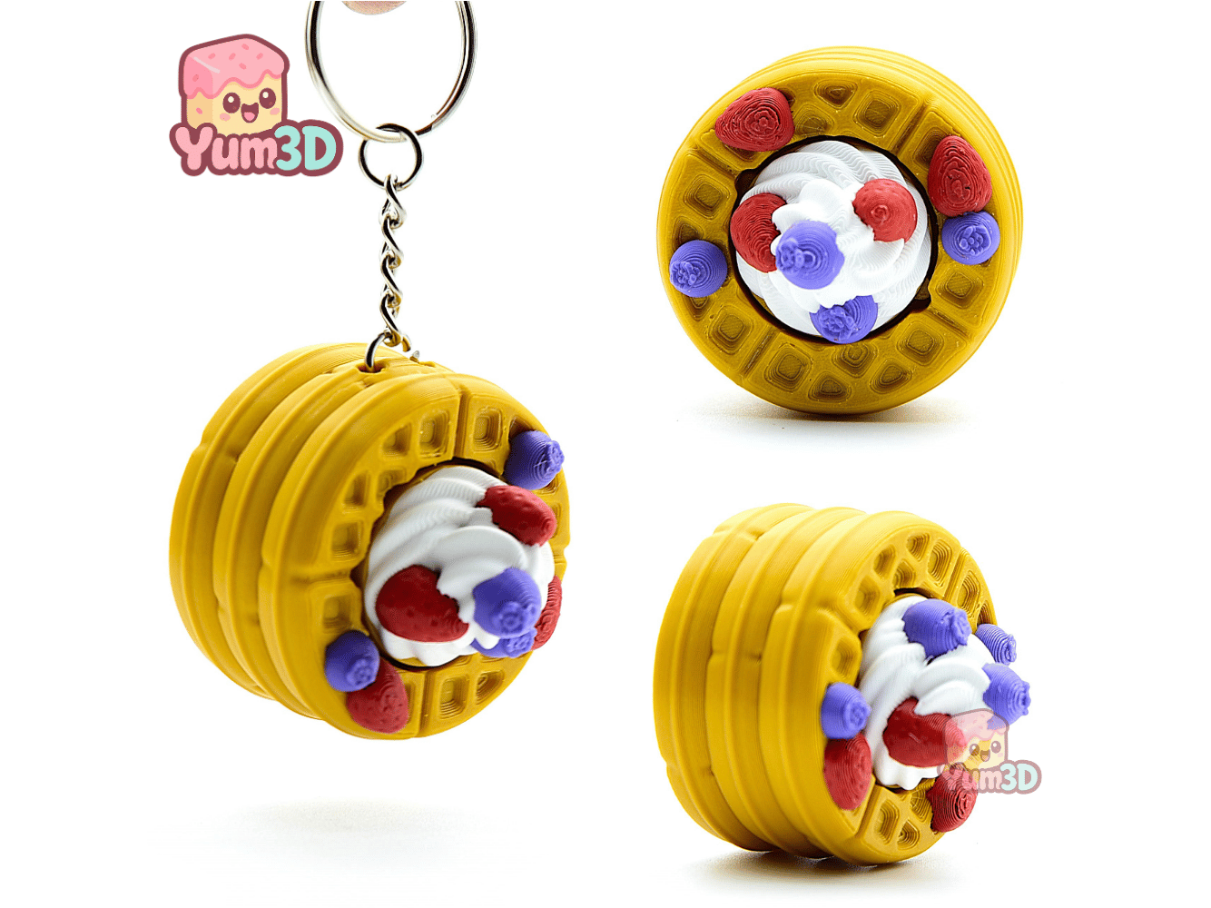 Yum3D-Spring Sweet Berry Waffle Fidget Clicker Keychain_02.png