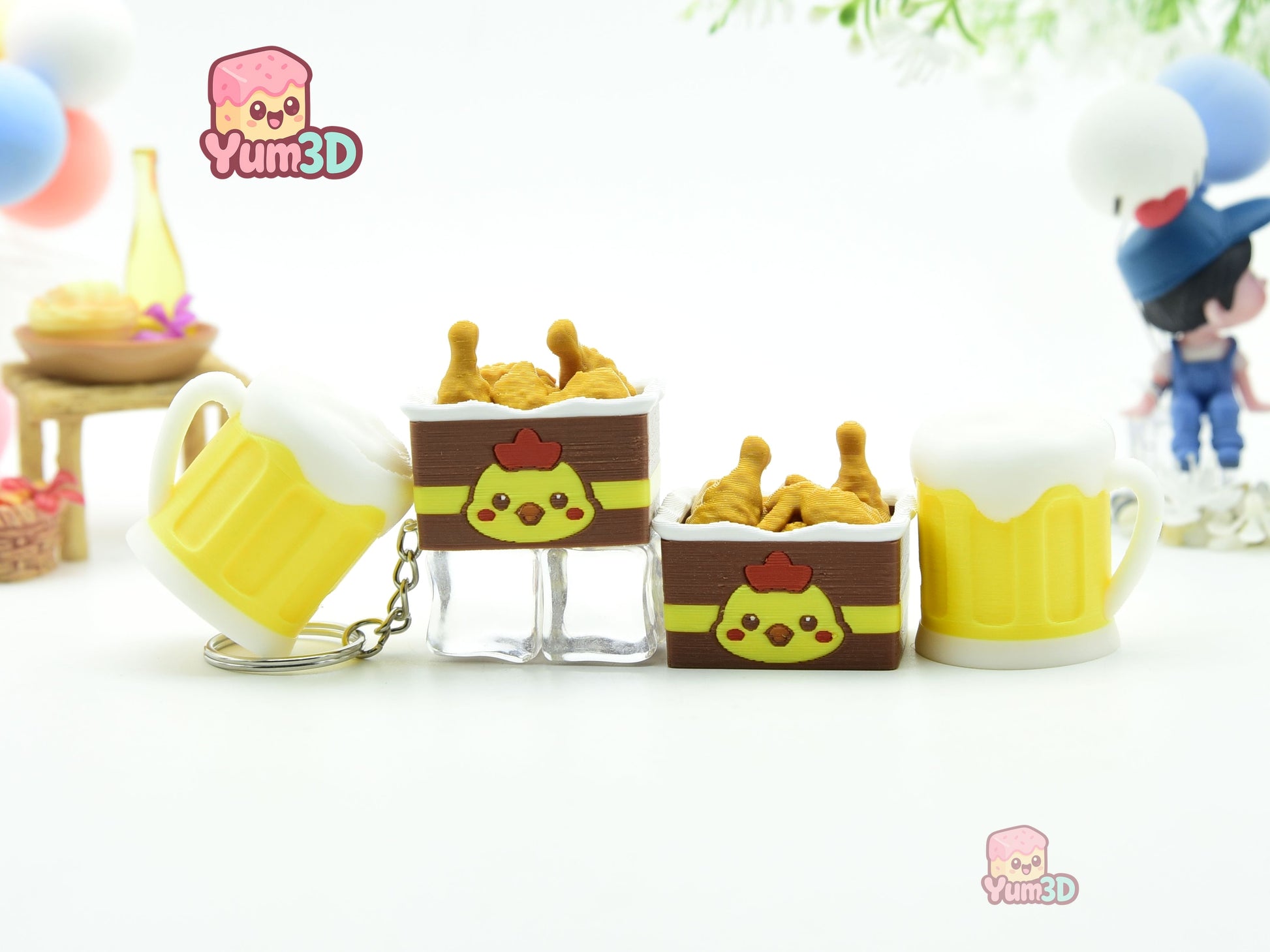 Yum3D-Beer Mug and Fried Chicken Set of Clicker Keychains_08.jpg