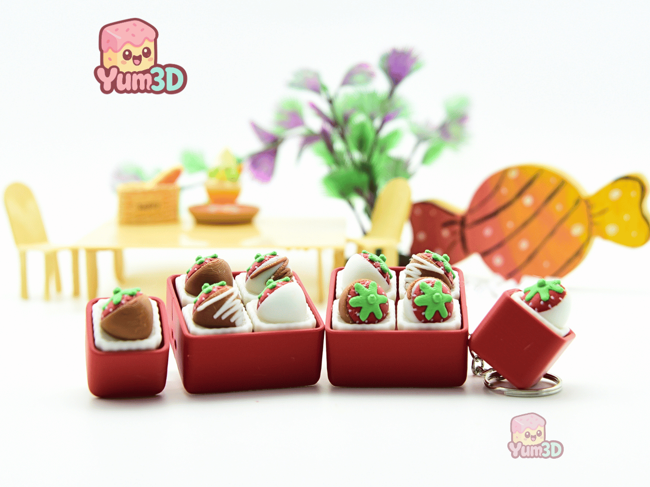 Yum3D-Strawberry Snack Box Set of Clicker Keychains_09.png
