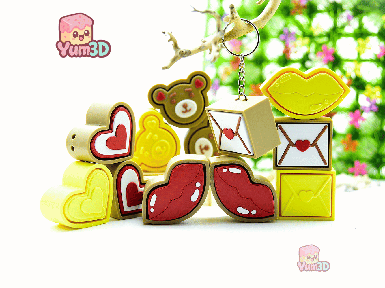 Yum3D-Valentine Cookies Set of Clicker Keychains_05.png