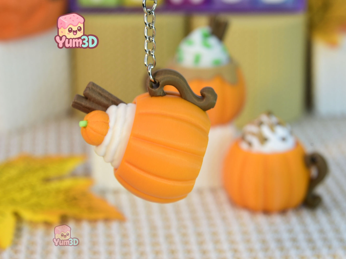 Yum3D-Autumn Pumpkin Spice Latte Set of Clicker Keychains_03.jpg