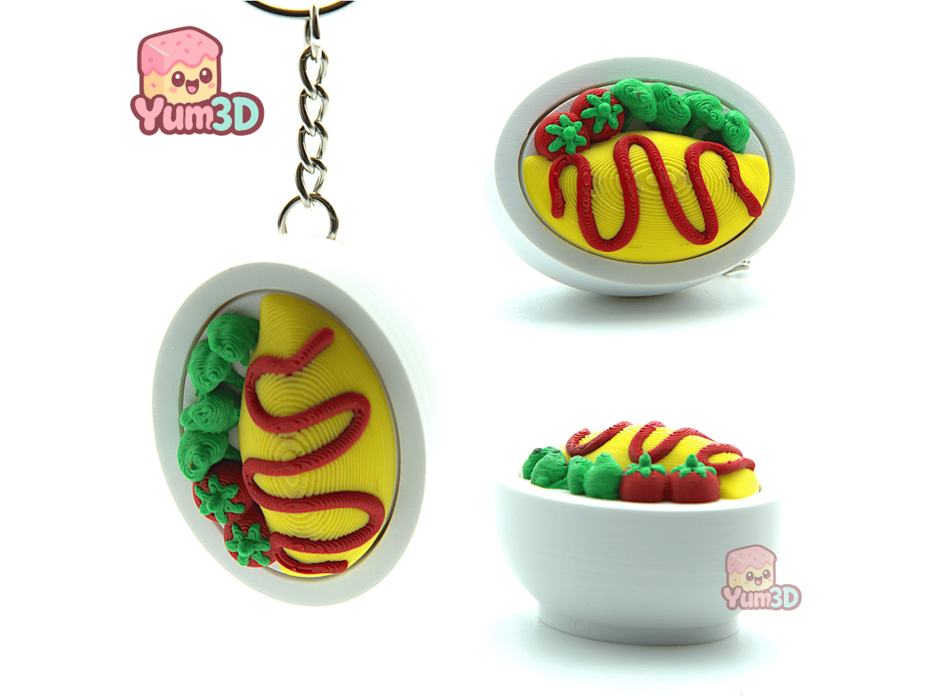 Yum3D-Omurice Delight for Food Lovers Fidget Clicker Keychain_02.png