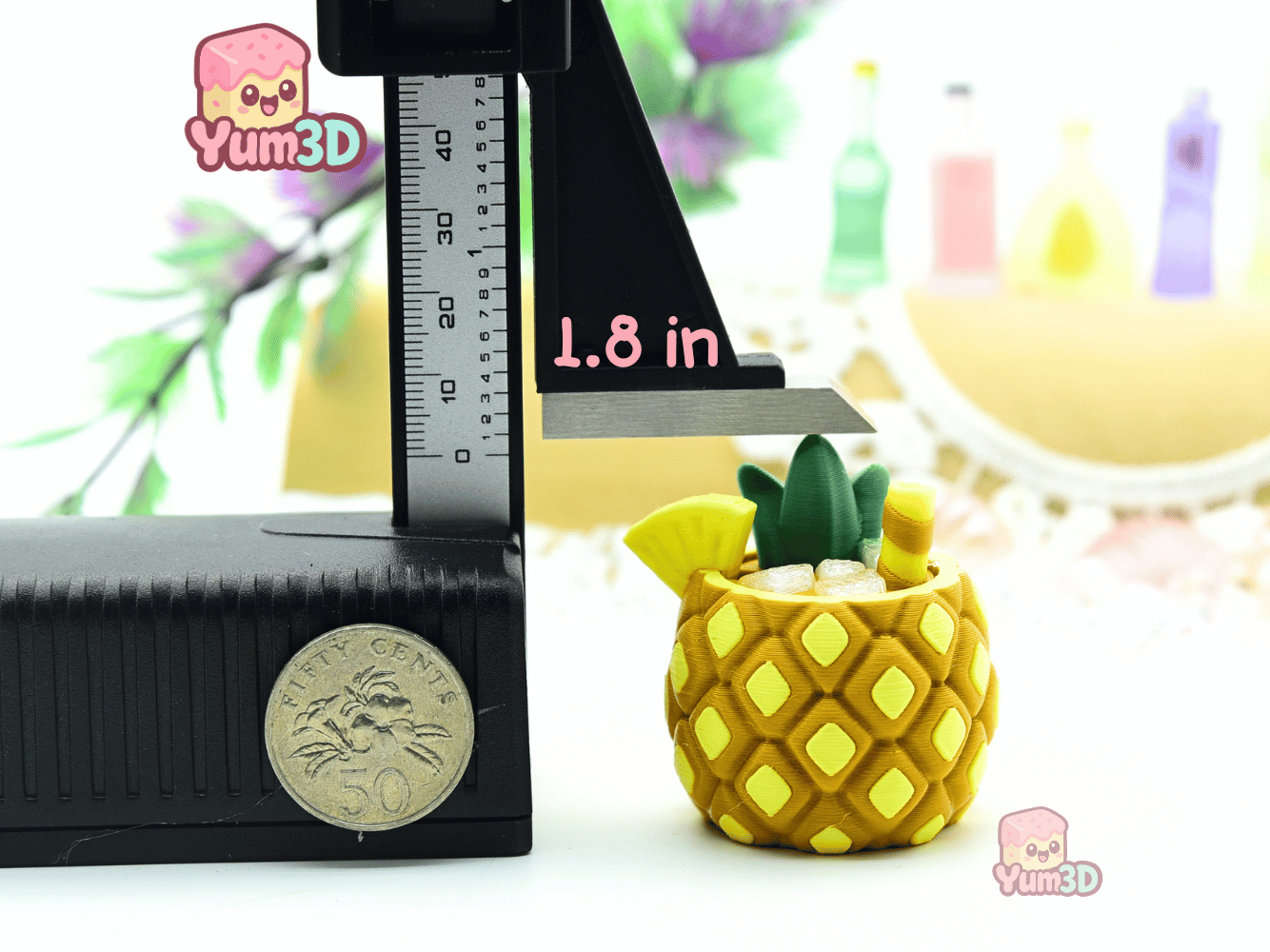 Yum3D-Pineapple Colada Tropical Treat Fidget Clicker Keychain_04.png