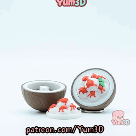 Yum3D-Coconut Ice Cream Fidget Clicker Keychain_11.gif