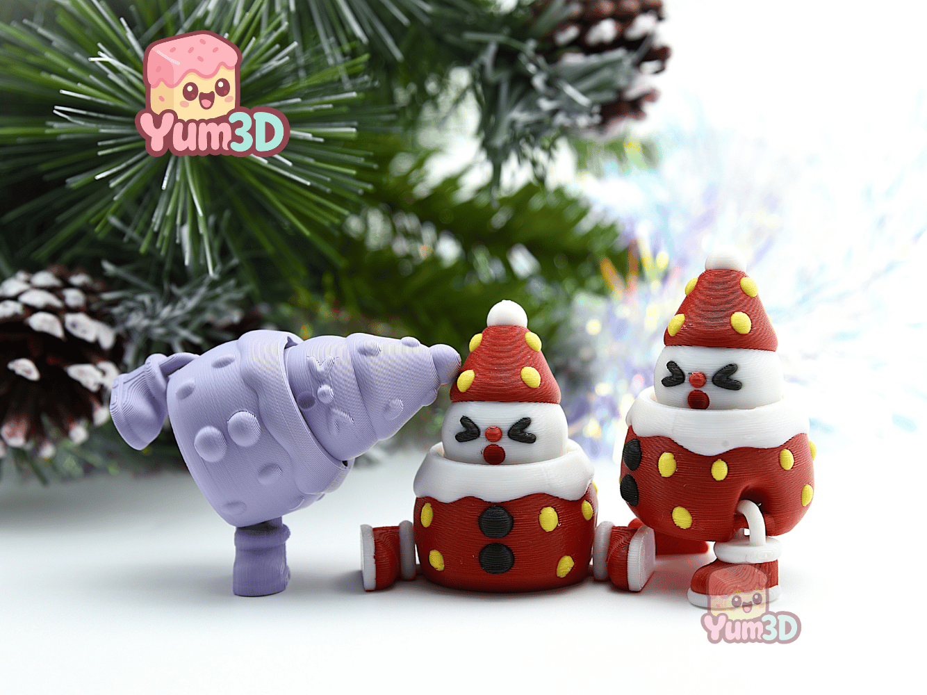 Yum3D-Snowy Holiday Strawberry Articulated Fidget Clicker Keychain_08.png