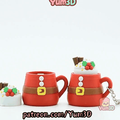 Yum3D-Christmas Santa Mug Fidget Clicker Keychain_11.gif