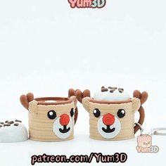 Yum3D-Christmas Reindeer Cup Fidget Clicker Keychain_11.gif