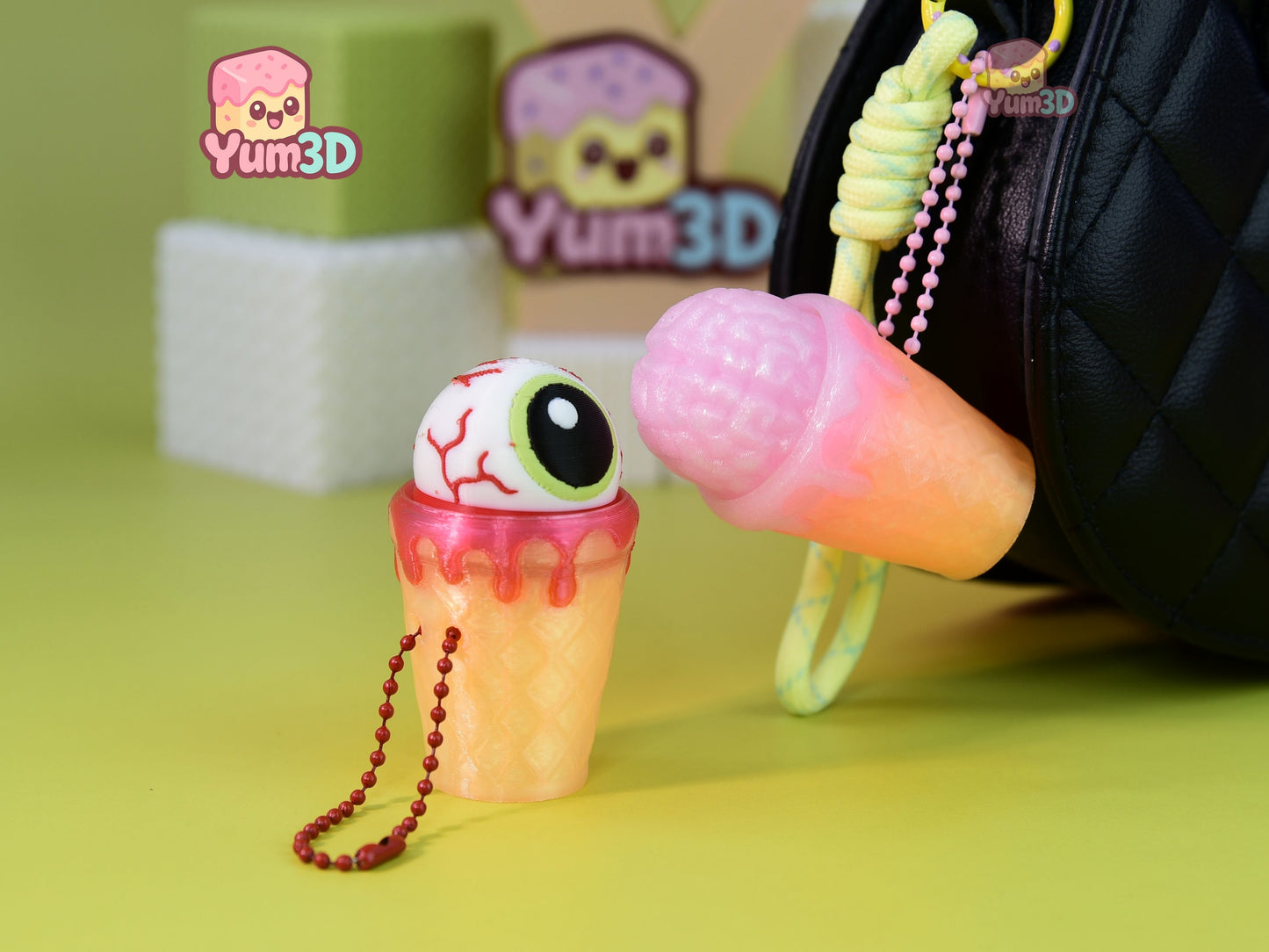 Yum3D-Halloween Brain and Eyeball Ice Cream Set of Clicker Keychains_05.jpg