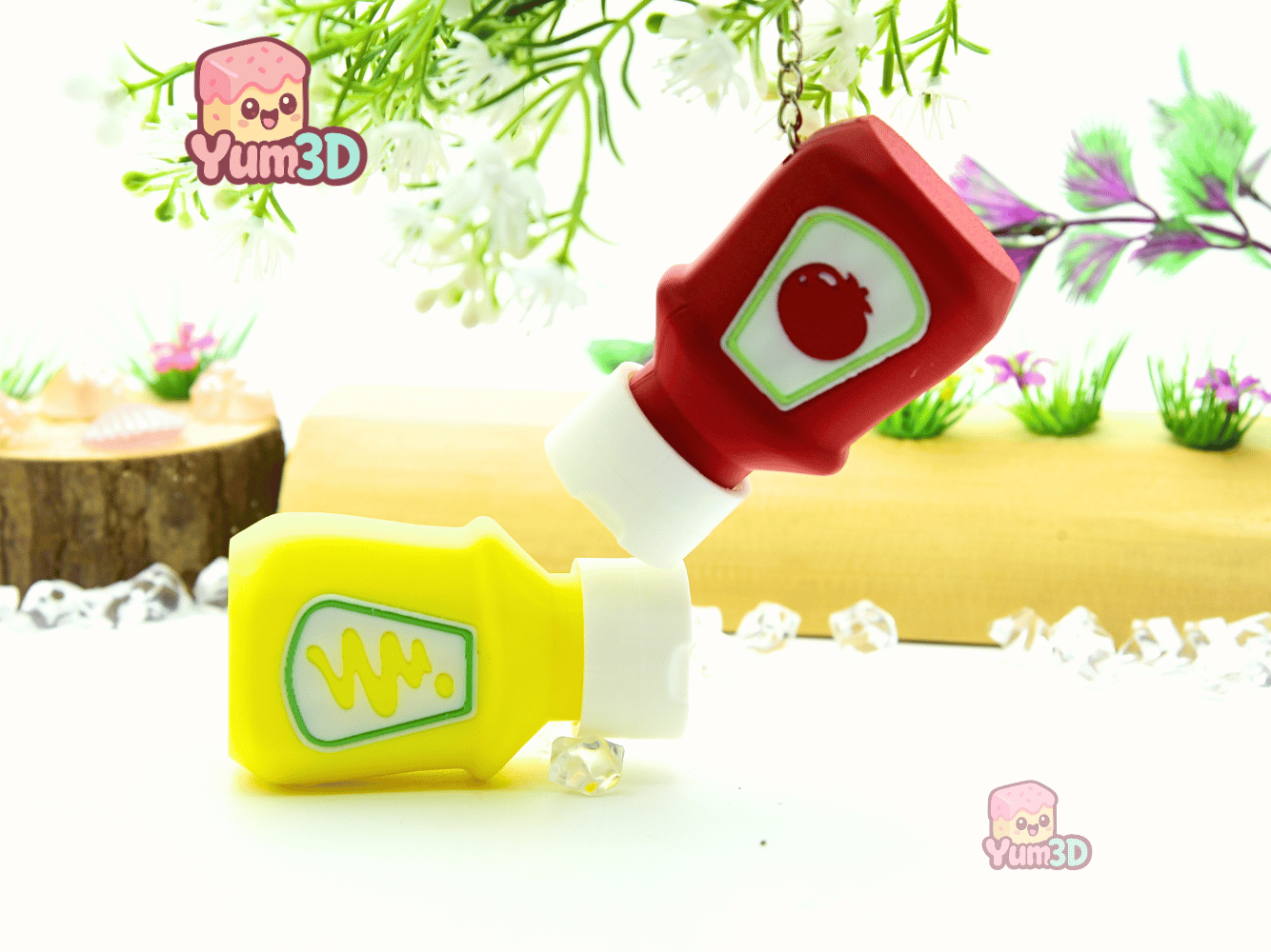 Yum3D-Ketchup and Mustard Fidget Clicker Keychain_07.png