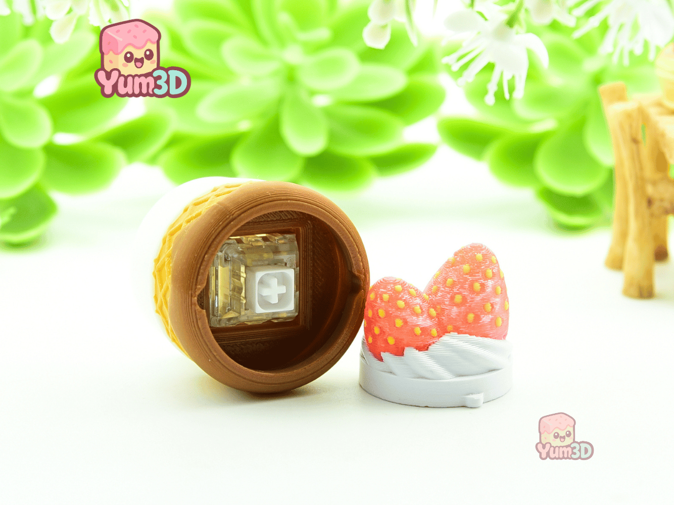 Yum3D-Strawberry Velvet Cone Fidget Clicker Keychain_03.png