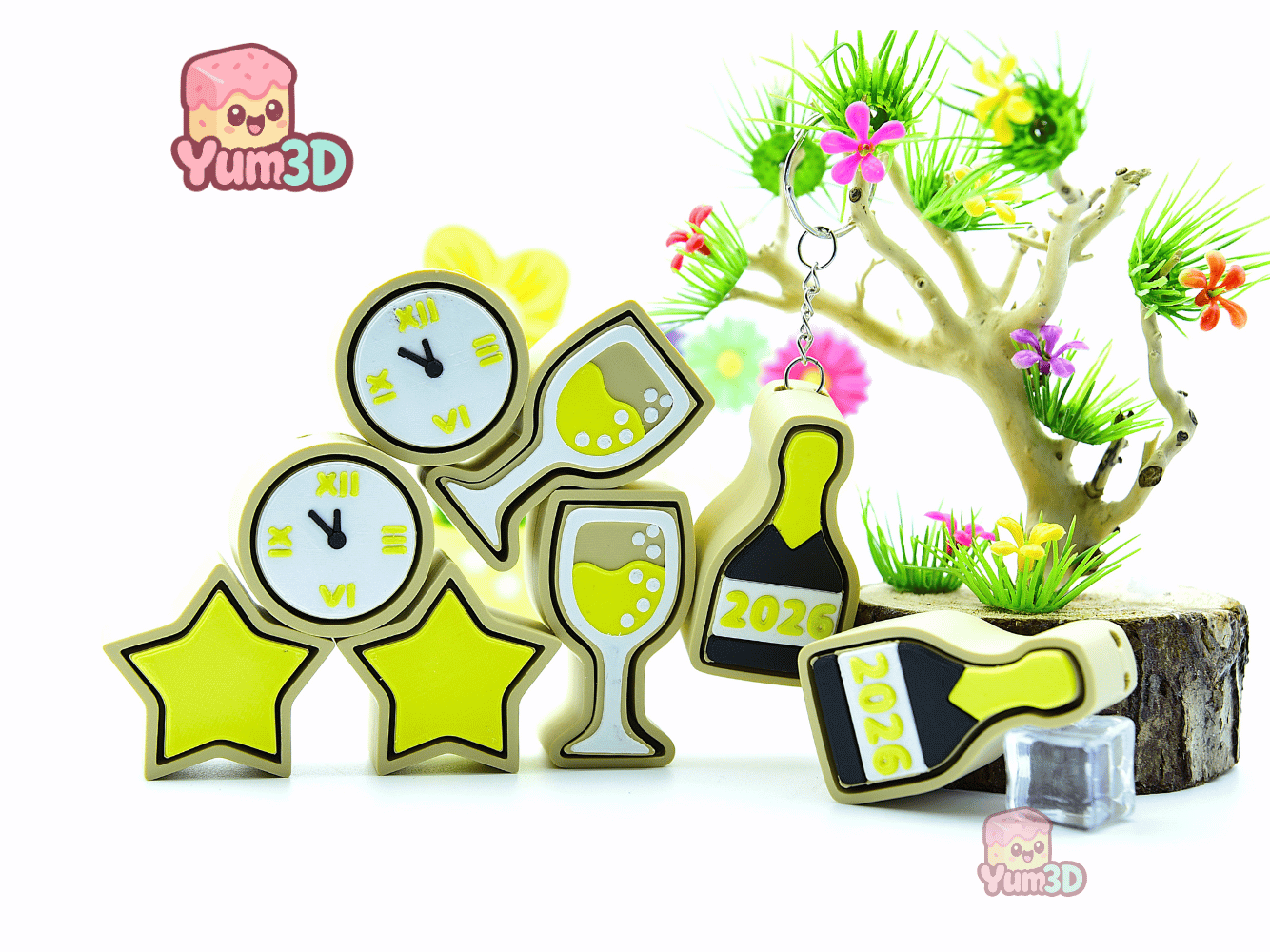 Yum3D-New Year's Celebration Cookies Set of Clicker Keychains_06.png