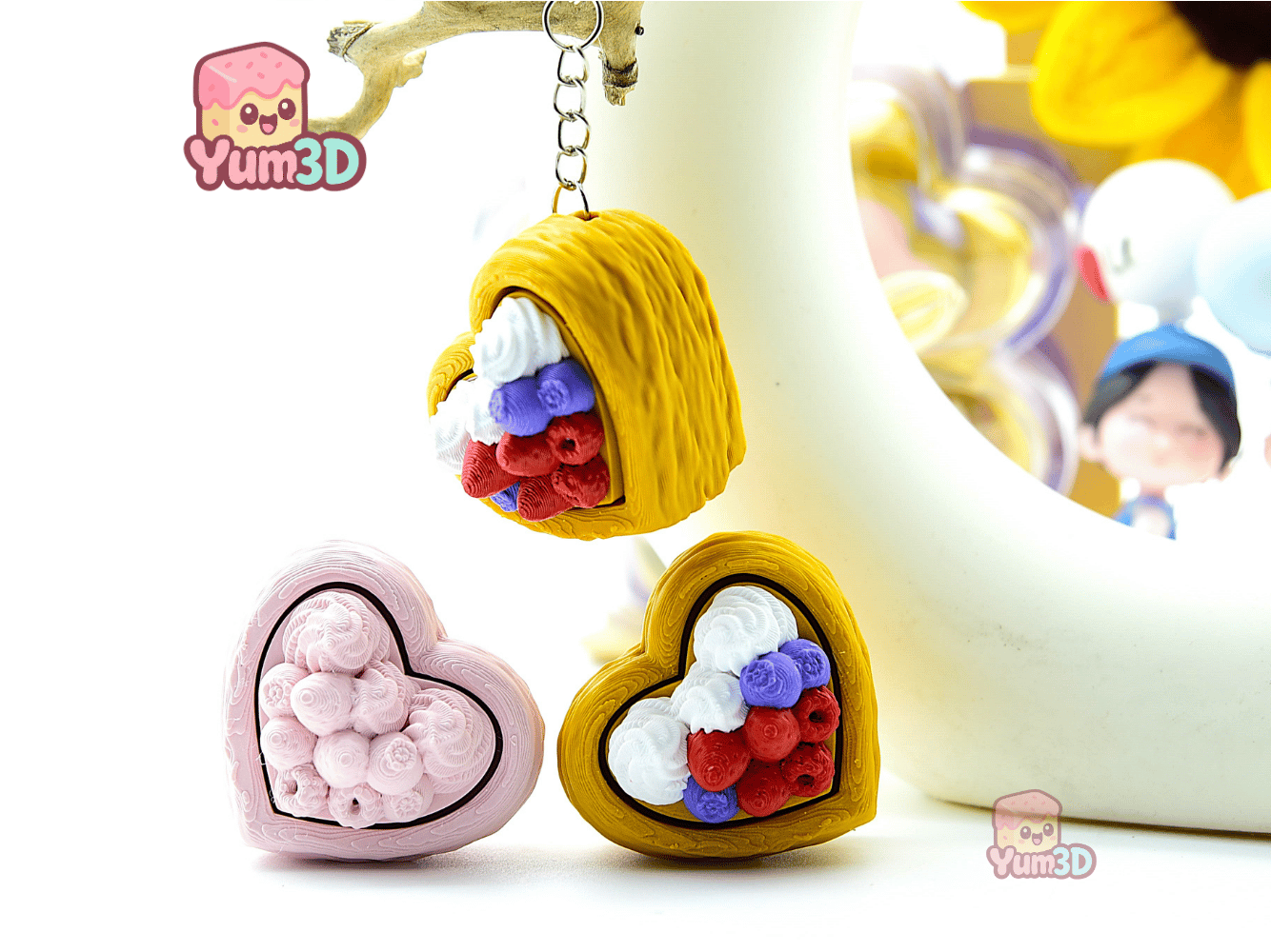 Yum3D-Valentine Heart Fruit Tart Fidget Clicker Keychain_05.png